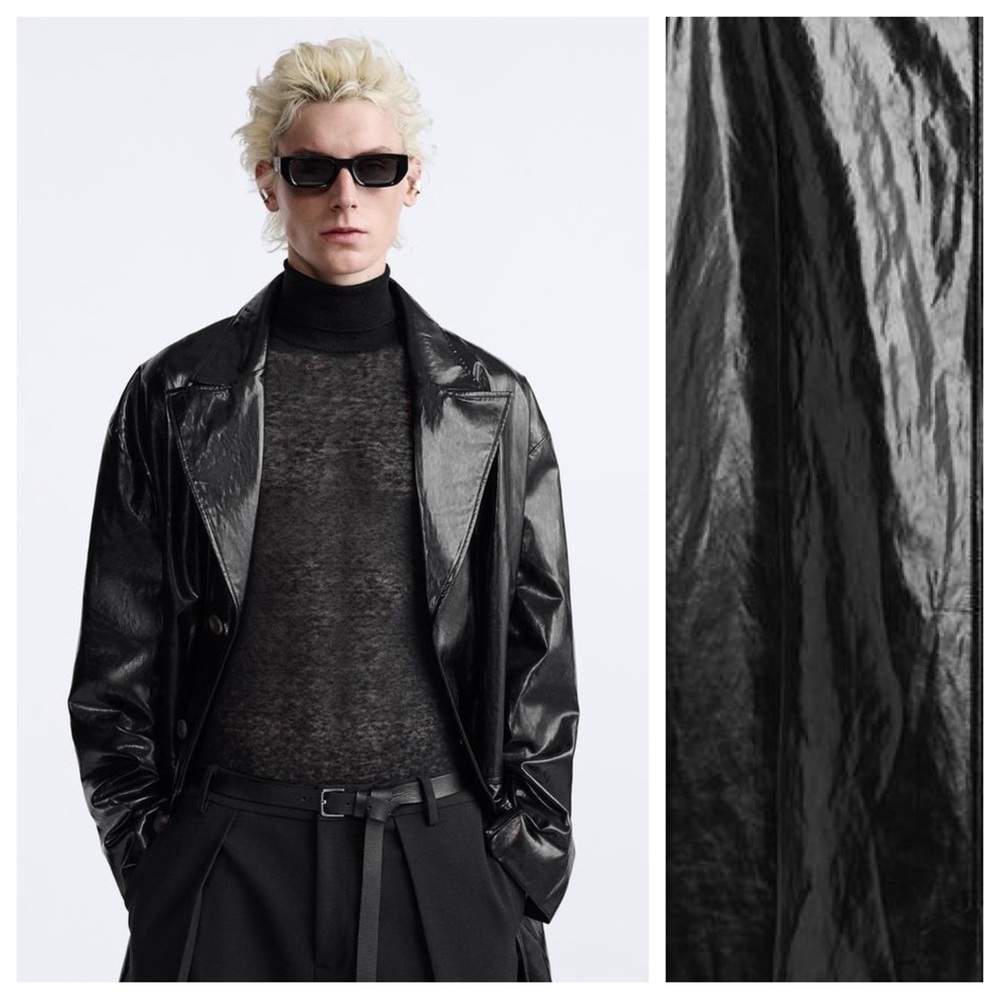 NWOT. Zara Man Limited Edition Shiny Oversized Coat. Size S. - Picture 2 of 15